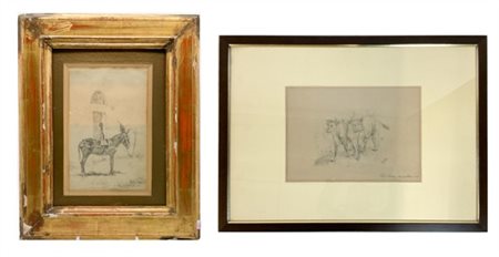 Diversi autori del secolo XIX
Lotto composto da due disegni raffiguranti un "Mu