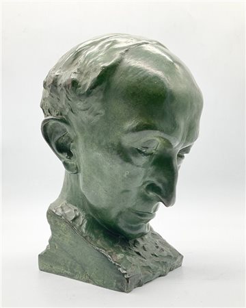 Tommaso Gismondi "Ritratto dell'on. Olivetti" 
scultura in bronzo (h cm 35) 
fir