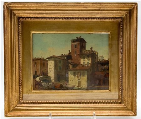 Scuola lombarda del secolo XX

"La Pusterla di Sant'Ambrogio" 
olio su tavola (