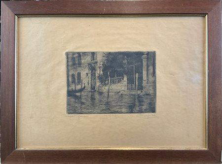 Firma indecifrata "Venezia un giardino"
acquaforte
(lastra cm 16x23; foglio cm
