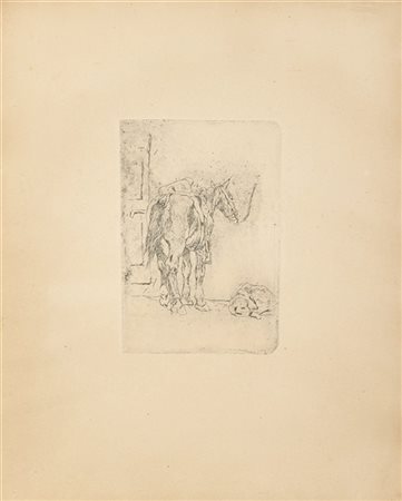 Giovanni Fattori "Bontà e sincerità"
acquaforte (all'impronta mm 176x120)
in cor