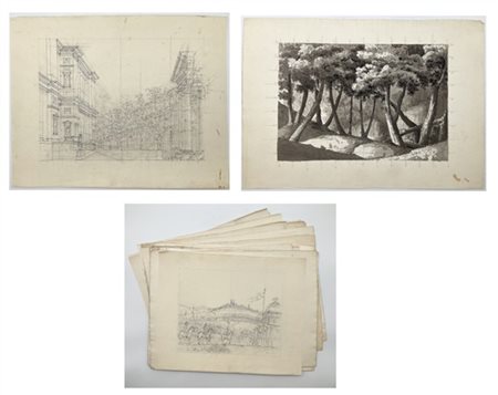 Scenografo della fine del secolo XVIII

Lotto composto da 35 disegni di scenogr