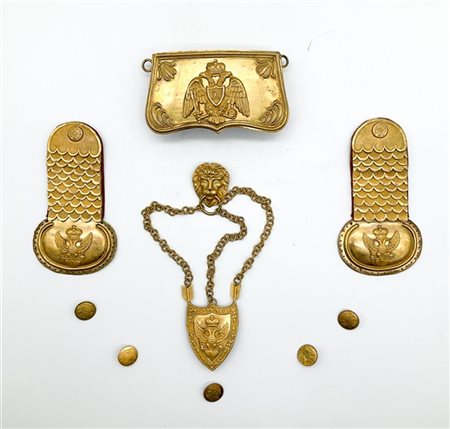 Set di ornamenti per ufficiale di cavalleria austriaca composto da: giberna dec