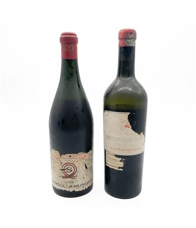 Due bottiglie di vino francese (difetti)