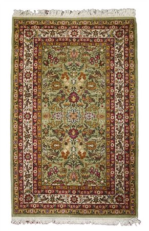 Tappeto Sparta, Anatolia, secolo XX. Decoro all over con rami fioriti e volatil