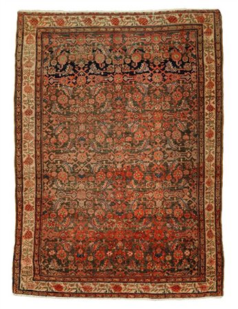 Tappeto Malayer, Persia, fine secolo XIX. Decoro Herati su fondo nocciola (cm 1