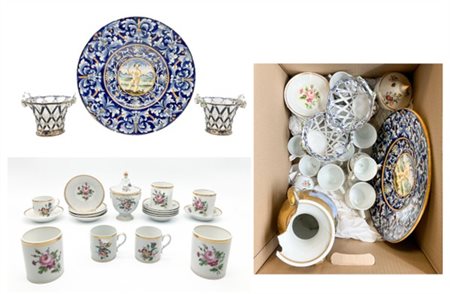 Manifattura Ginori, Doccia, inizio secolo XIX. Gruppo di sei tazze da caffè con