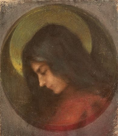 Giovanni Sottocornola "Fanciulla" 
pastelli colorati su carta (cm .d. 35) 
al re