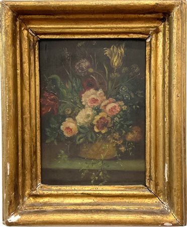 Ignoto

"Composizione con fiori"
olio su compensato (cm 20x15)
in cornice
(dife