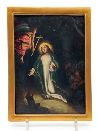 Da Correggio, scuola del secolo XVII

"Orazione nell'Orto"
olio su rame (cm 23,