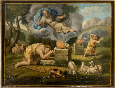 Ignoto

"Abele offre sacrifici a Dio"
olio su tela (cm 47,5x61,5)
(difetti e re