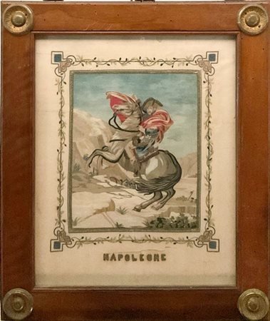 Manifattura italiana, inizio secolo XIX. Ricamo in seta sfioccata a punto lanci