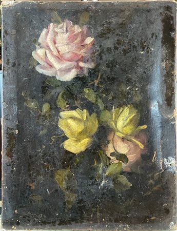 Francesco Ghittoni (Attribuito)

"Fiori" 
olio su tela (cm 42x33) (gravi difetti