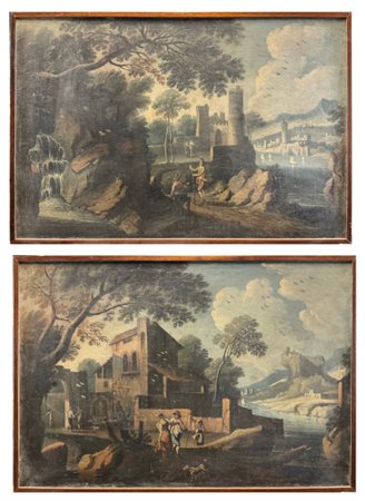 Scuola veneta del secolo XVIII

"Paesaggi con figure"
coppia di dipinti ad olio