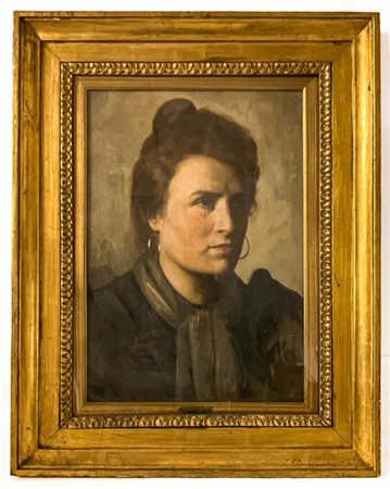 Nazzareno Sidoli "Ritratto femminile" 
olio su tela applicata a compensato (cm 5