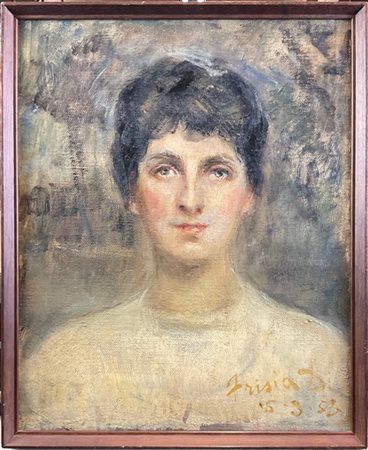 Donato Frisia "Gigliola" 1953
olio su tela (cm 46x38)
firmato e datato in basso