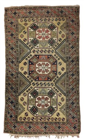 Tappeto Daghestan, Caucaso, moderna manifattura. Decoro con tre medaglioni otta