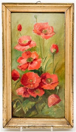 Ignoto di inizio secolo XX

"Papaveri" 
olio su cartone (cm 39x20)
in cornice (