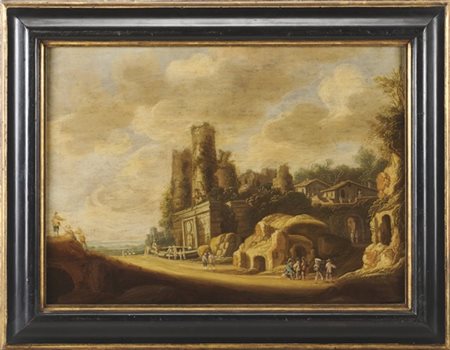 Scuola fiamminga della fine del secolo XVII

"Paesaggio con fontana monumentale