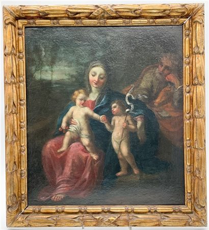 Maestro del secolo XVIII

"Sacra Famiglia con san Giovannino"
olio su carta app