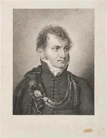 Lotto composto da un'acquaforte di Giuseppe Longhi raffigurante il ritratto del