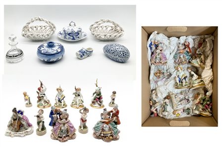 Lotto composto da numerosi e diversi oggetti in ceramica, porcellana e vetro (d