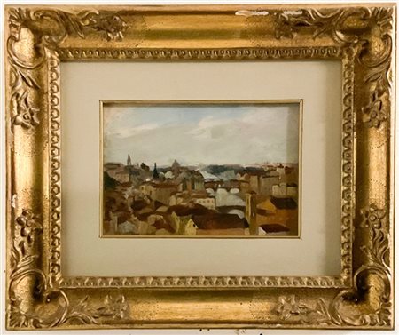 Armando Spadini (Attribuito)

"Scorcio di Firenze" 
olio su compensato (cm 16x22