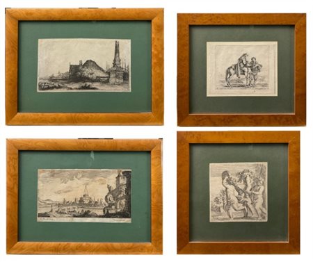 Lotto composto da un'incisione di Francesco Vivares da Rembrandt raffigurante "