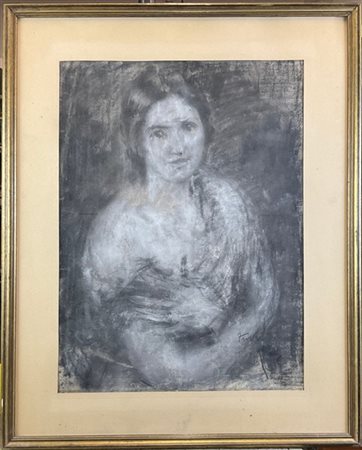 Donato Frisia "Moglie Maria" 
tecnica mista su carta (cm 60x45)
firmato in basso