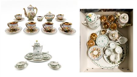 Manifatture diverse, secolo XX. Lotto composto da parte di servizio da caffè in