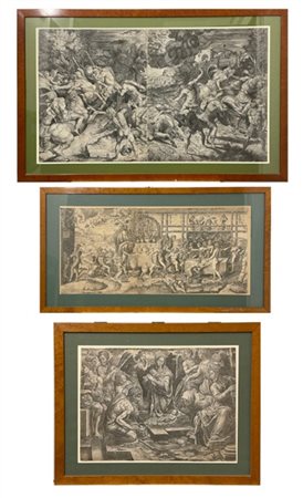 Lotto composto da un bulino di Diana Scultori Ghisi da Giulio Romano raffiguran