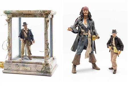 Lotto composto da una action figure raffigurante Jack Sparrow nei "Pirati dei C