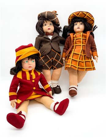 Lenci Tre diverse bambole in panno Lenci tra cui il modello "Matelda" (h cm 50).