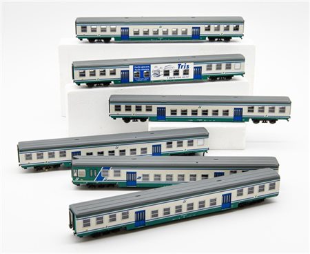 A.C.M.E. Lotto di sei carrozze passeggeri FS 2° classe del tipo "Piano ribassato