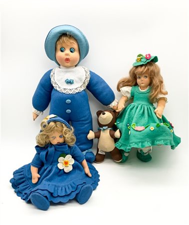 Lenci Lotto composto da una bambola in panno Lenci raffigurante un neonato con o