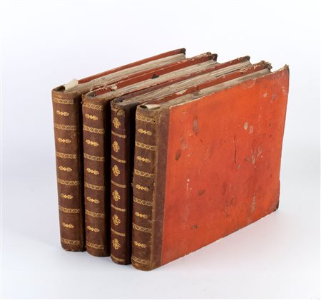 Collezione di 4 volumi con una collezione di più di 1500 biglietti da visita italiani e stranieri