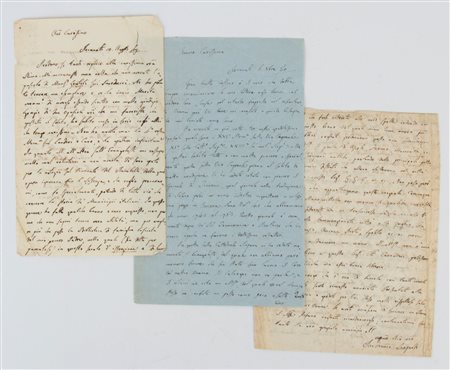 LEOPARDI Pier Francesco. Tre lettere, 1850 ca.