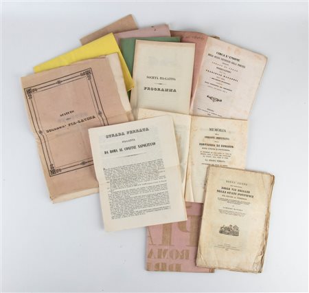 FERROVIE E STRADE FERRATE Governo Pontificio, 1860 ca.