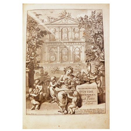 OVIDIUS. Metamorphoses d’Ovide en rondeaux imprimez et enrichis de figures par ordre de sa majesté, et dediez à Monsieur le Dauphin, A Paris, de l’Imprimerie Royale, 1676