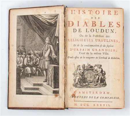 DEMOLOGIA AUBIN Nicolas. Histoire des diables de Loudon ou de la possession des religieuses ursolines et de la condamnation & du suplice d'Urbain Grandier, Amsterdam, depens de la compagnie 1737