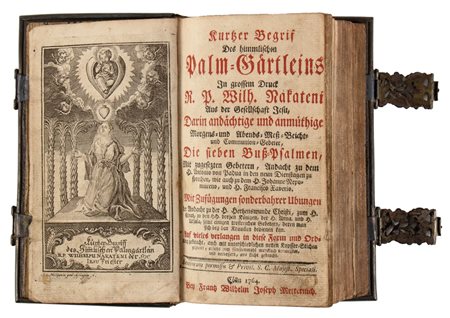 NAKATENUS Wilhelm Kurtzer Begrif Des himmlischen Palm-Gärtleins In grossem Druck R.P. Wilh. Nakateni Aus der Gesellschaft Jesu, Kolln: Bey Frantz Wilhelm Joseph Metternich, 1764