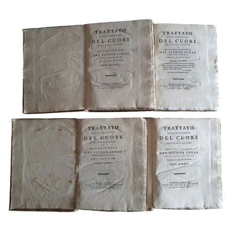 SENAC, JEAN BAPTISTE. Trattato della struttura del cuore della sua azione e delle sue infermità del signor Senac medico consultore del re. Tradotto per la prima volta dal francese, Brescia, per Giammaria Rizzardi, 1773