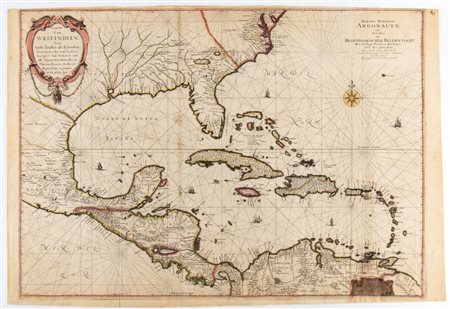 Johannes Vingboons [USA] Caarte Van West Indien, Soo Vaste landen als Eylanden, Nieuwelyckx Met Veele Perfexien Gecorigeert Ende Verbeetert…