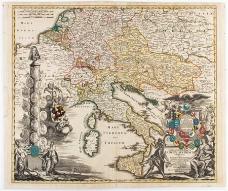 Johann Baptist Homann [Europa - Austria - Italia - Polonia] Tabula Geographica Europae Austriacae Generalis...