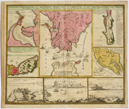 [Europa - Gibilterra] Accurate Vorstellung der berühmten Meers-Enge bey Gibraltar, 1730