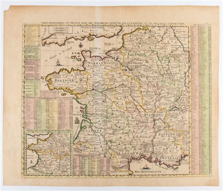 Henri Abraham Chatelain [Europa - Francia] Carte Geographique De France, Avec Des Remarques Curieuses Sur L'Ancienne Et La Nouvelle Geographie