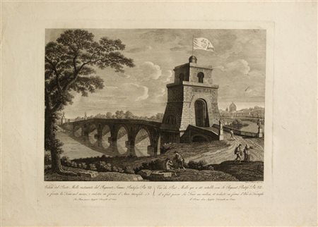 Francesco Morelli Veduta del Ponte molle restaurato dal Regnante Sommo Pontefice Pio VII