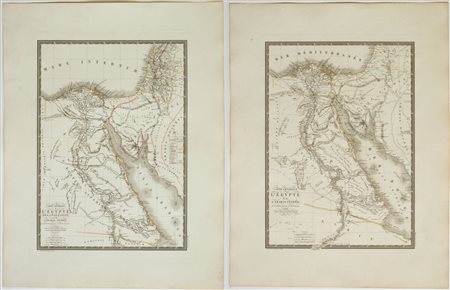 [Mondo - Africa - Egitto - Palestina] Carte generale de l'Egypte et de l'Arabie Petrée | Carte generale de l'Egypte ancienne, de la Palestine et de l'Arabie Petree, 1822