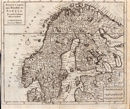 [Europa - Svezia] Svezia, Norvegia e Danimarca. Lotto di quattro mappe, XIX secolo