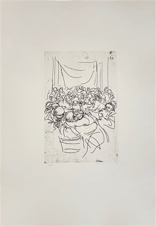 ANNIGONI PIETRO Milano 1910 - Firenze 1988 "Il comizio dei folli"